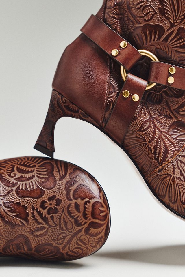 Farm Rio Embossed Harness Kitten Heel Boots #2