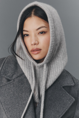 White & Warren Cashmere Balaclava In Gray