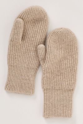 White & Warren Cashmere Ribbed Mittens
