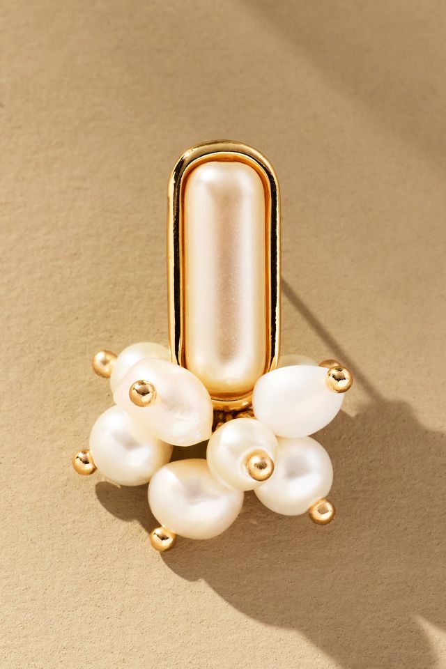 Pearl Cluster Drop Earrings #1