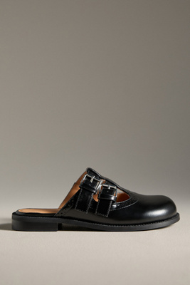 Intentionally Blank Varsity Brogue Mules In Black