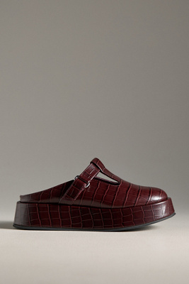 Intentionally Blank Platform Slip-on Mary Janes In Brown