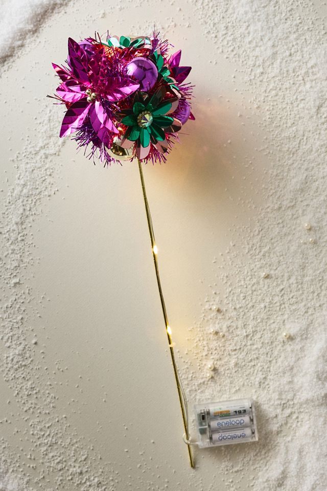 Light-Up Tinsel Tree Pick  #1
