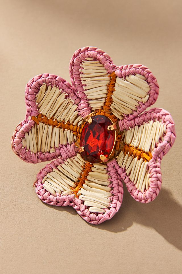 Mercedes Salazar Flora Raffia Clip-On Earrings #1