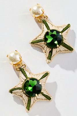 Mercedes Salazar Glimmer Drop Earrings In Green