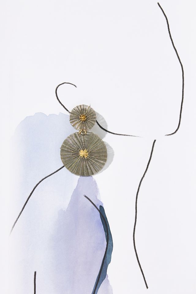 Mercedes Salazar Silver Saturn Drop Earrings #2