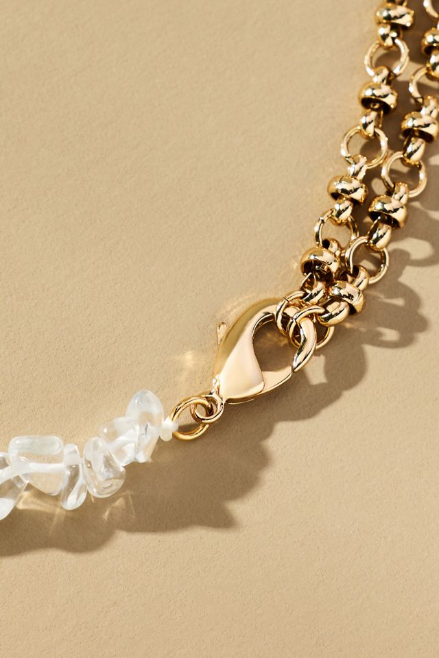 Half Rock Crystal Chain Necklace #1