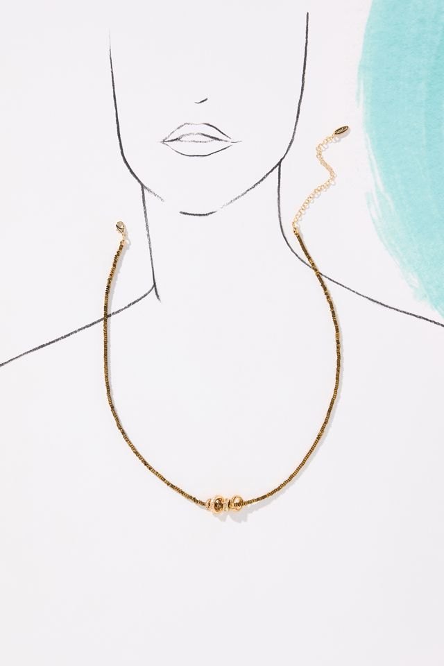 Round Charm Beaded Neckalce #2