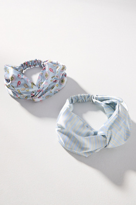 Frasier Sterling Italian Dinner Printed Satin Twist Headbands, Set Of 2