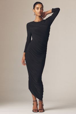 NORMA KAMALI ノーマカマリ ワンピース Ruched midi dress921645 Norma Kamali Diana ruched one-shoulder midi dress Norma Kamali
