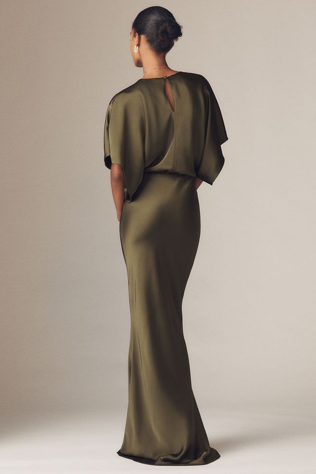 Norma Kamali Reverse Obie Satin Maxi Dress #1