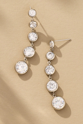 By Anthropologie Circle Faceted Crystal Dangle Earrings