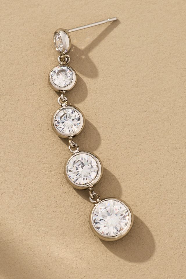Circle Faceted Crystal Dangle Earrings #1