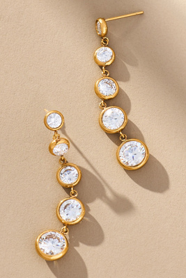 By Anthropologie Circle Faceted Crystal Dangle Earrings