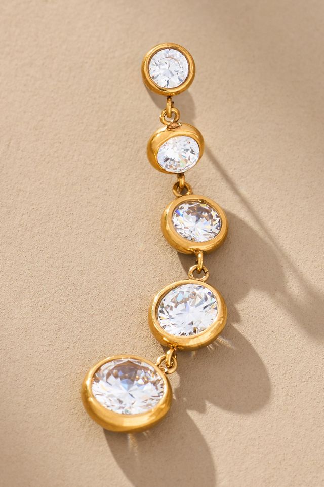 Circle Faceted Crystal Dangle Earrings #1