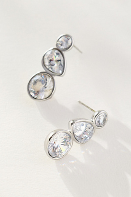 By Anthropologie Mixed Crystal Drop Earrings