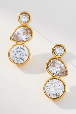By Anthropologie Mixed Crystal Drop Earrings