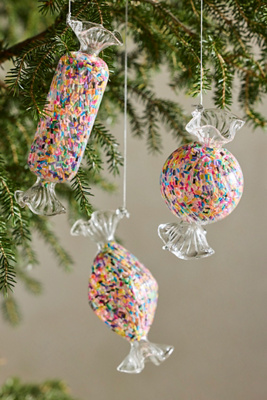 Terrain Sprinkle Candy Glass Ornaments, Set Of 3 In Multi