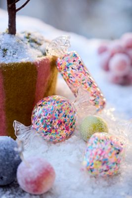 Sprinkle Candy Glass Ornaments, Set of 3