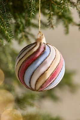 Velvety Swirl Glass Globe Ornament