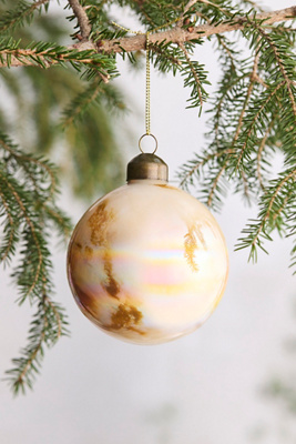 Terrain Marbled Gold Glass Globe Ornament