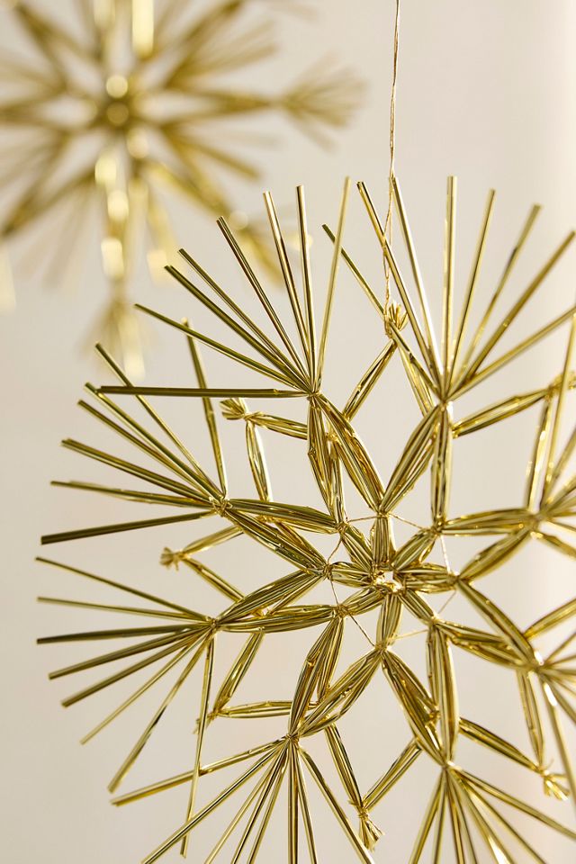 Golden Snowflake Ornaments, Set of 18 #1