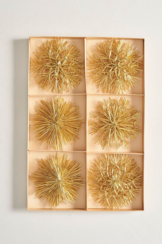 Golden Snowflake Ornaments, Set of 18 #2