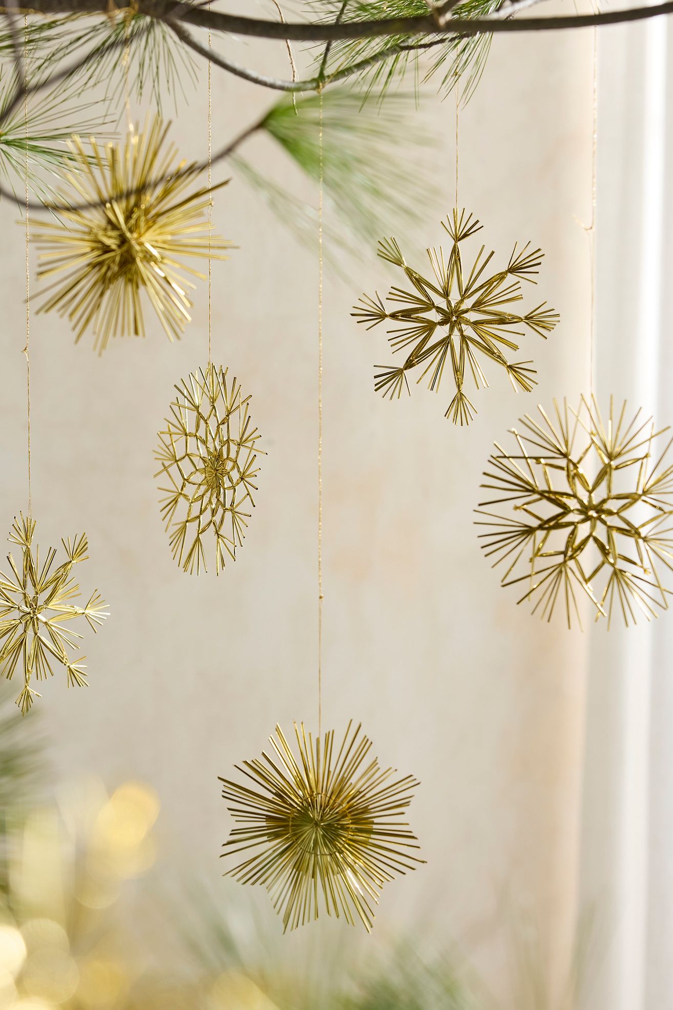 Golden Snowflake Ornaments, Set of 18 - Gold, Standard, One Size