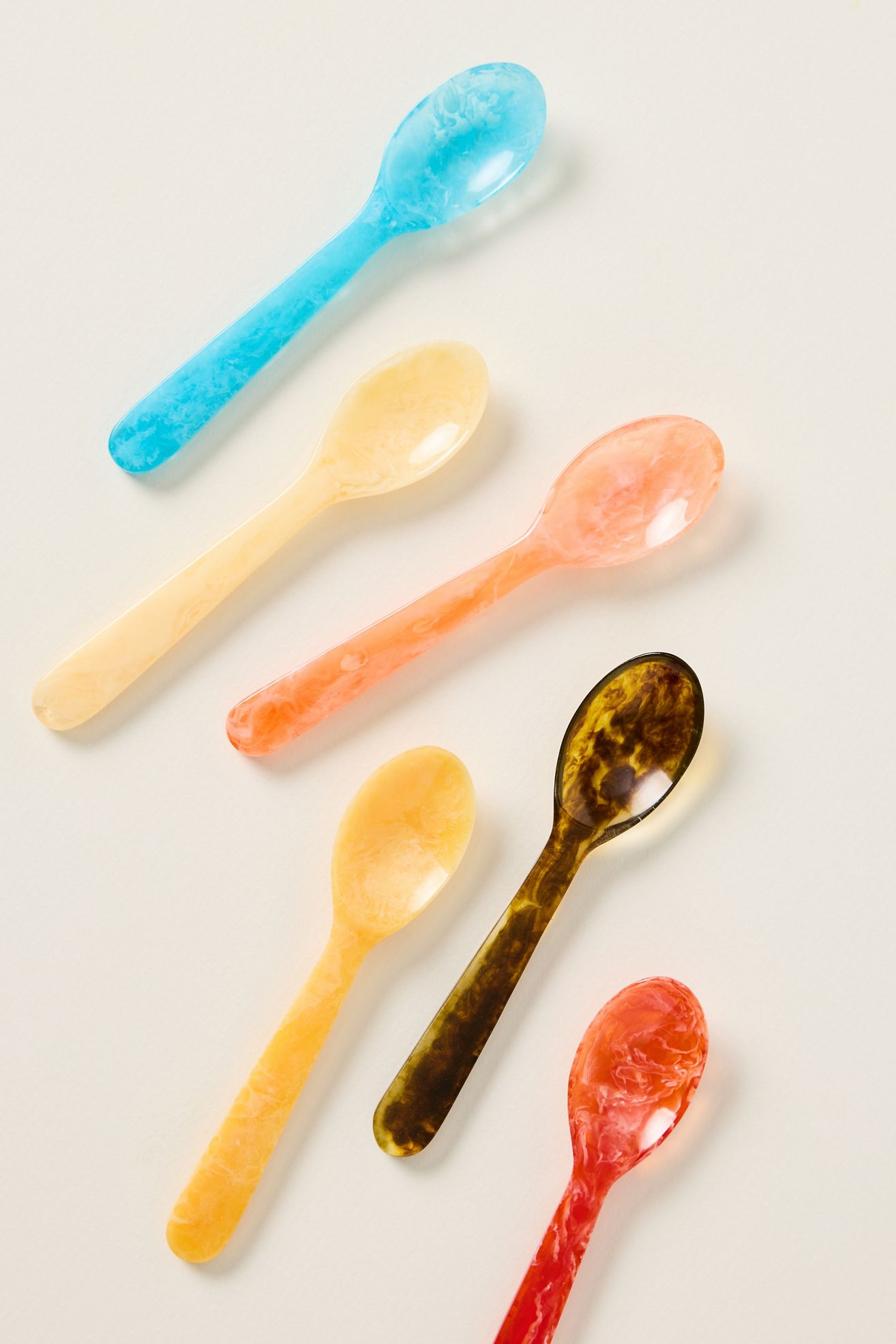 Mignon Resin Teaspoons, Set of 6 - Multi, Set Of 6