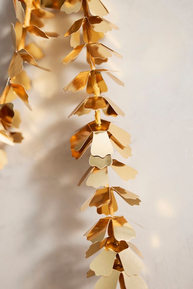 Golden Flowers Paper Garland #1