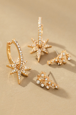Baublebar Portia Star Crystal Earring Set In Gold