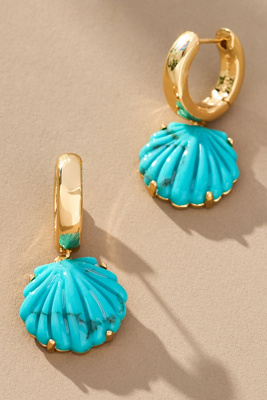 Elia Shell Huggie Earrings