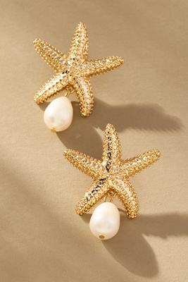 Baublebar Mariam Starfish Shell Earrings In Gold