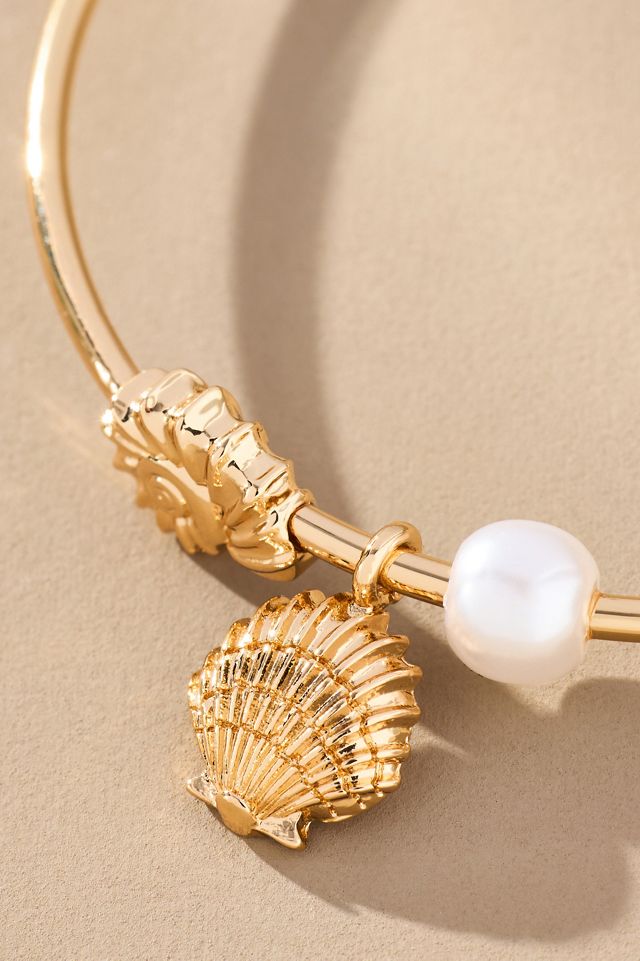 BaubleBar Marina Shell Bangle Bracelet #1