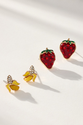 Baublebar Fruit For Thought Earring Set In Red