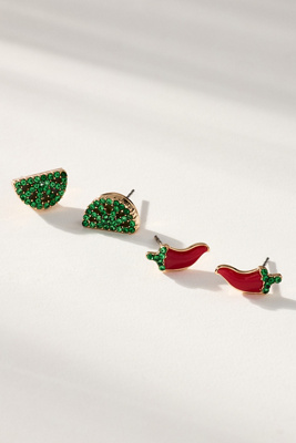 Baublebar Hot Take Veggie Earring Set In Gold