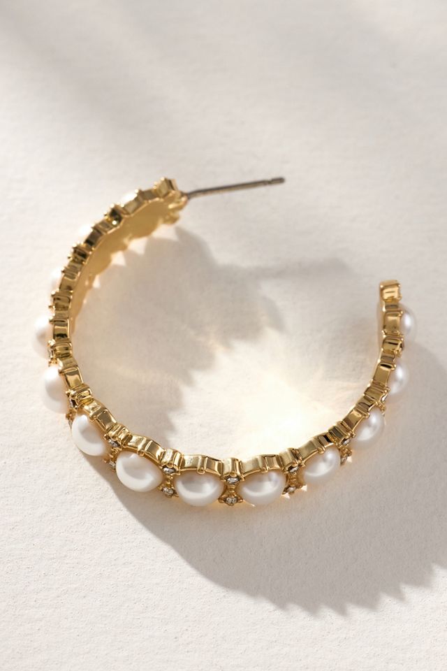 BaubleBar Eloise Pearl Hoop Earrings #1
