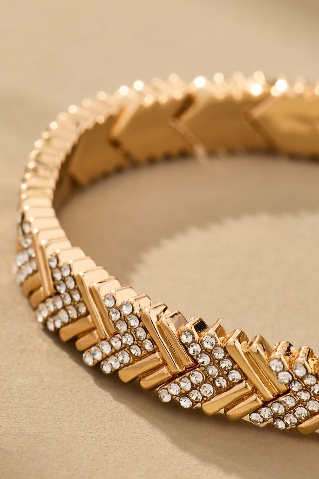 BaubleBar Pavé Herringbone Stretch Bracelet #1