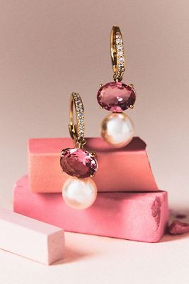 NADRI Crystal Pearl Drop Earrings
