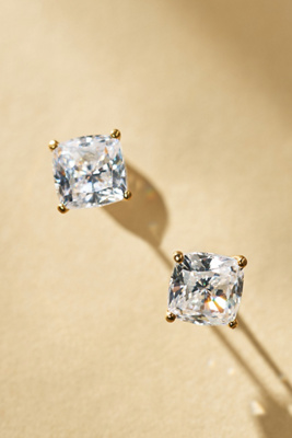 NADRI MODERN LOVE LARGE CUT CRYSTAL POST EARRINGS 