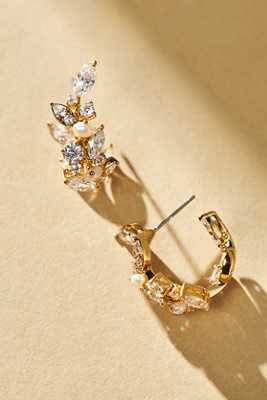 Nadri Ravish Mini C Hoop Earrings In Gold