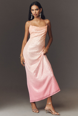 BHLDN Sleeveless Scoop-Neck Sequin Ombre Maxi Dress | Anthropologie