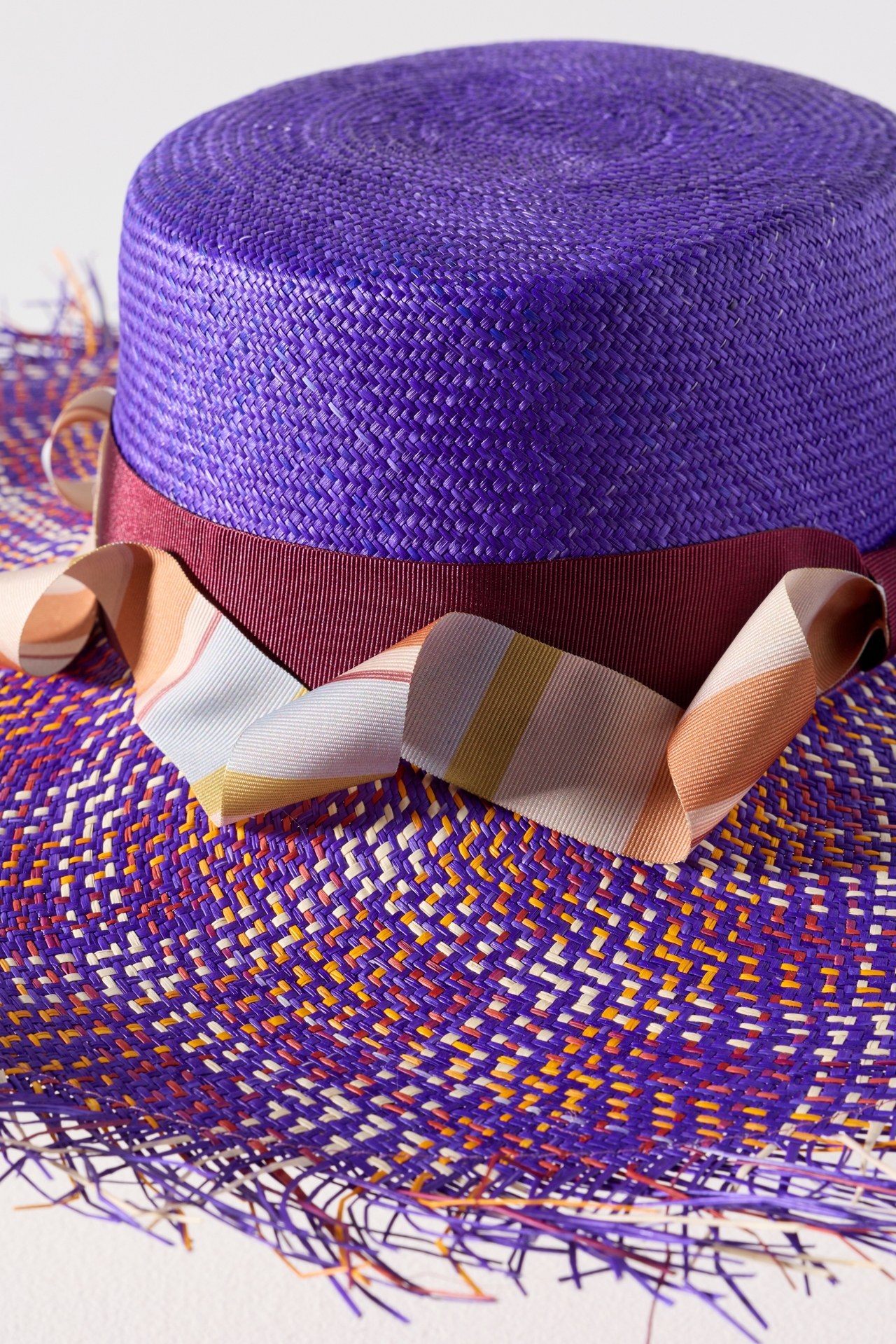 Ortus Gulupa Fringe Straw Boater