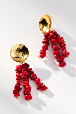 Ortus Theresa Stone Drop Earrings In Red