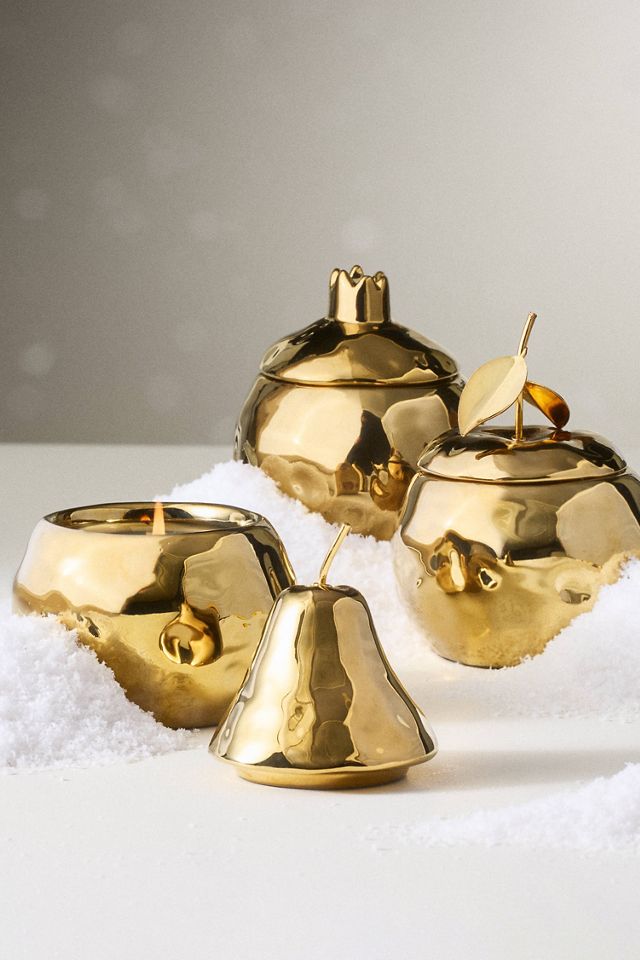 Spiced Pear Ceramic Fruit Candle #1