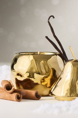 Spiced Pear Ceramic Fruit Candle