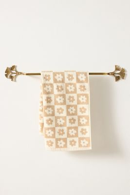 Gingko Leaf Brass Towel Bar