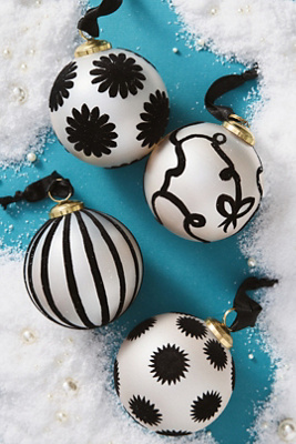 Anthropologie Mari Glass Ornaments, Set Of 4 In Multi