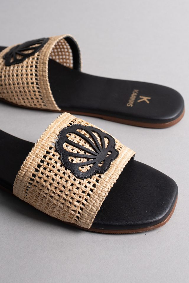 Kaanas Meera Seashell Fishnet Slide Sandals #2