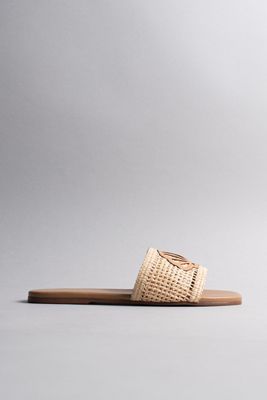 Kaanas Meera Seashell Fishnet Slide Sandals